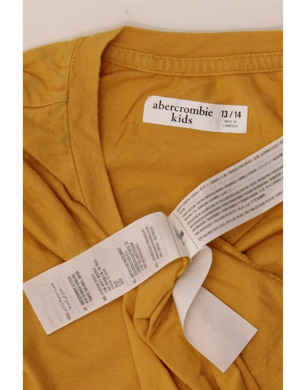 Camiseta gráfica Abercrombie & Fitch Boys 13-14 anos algodão amarelo