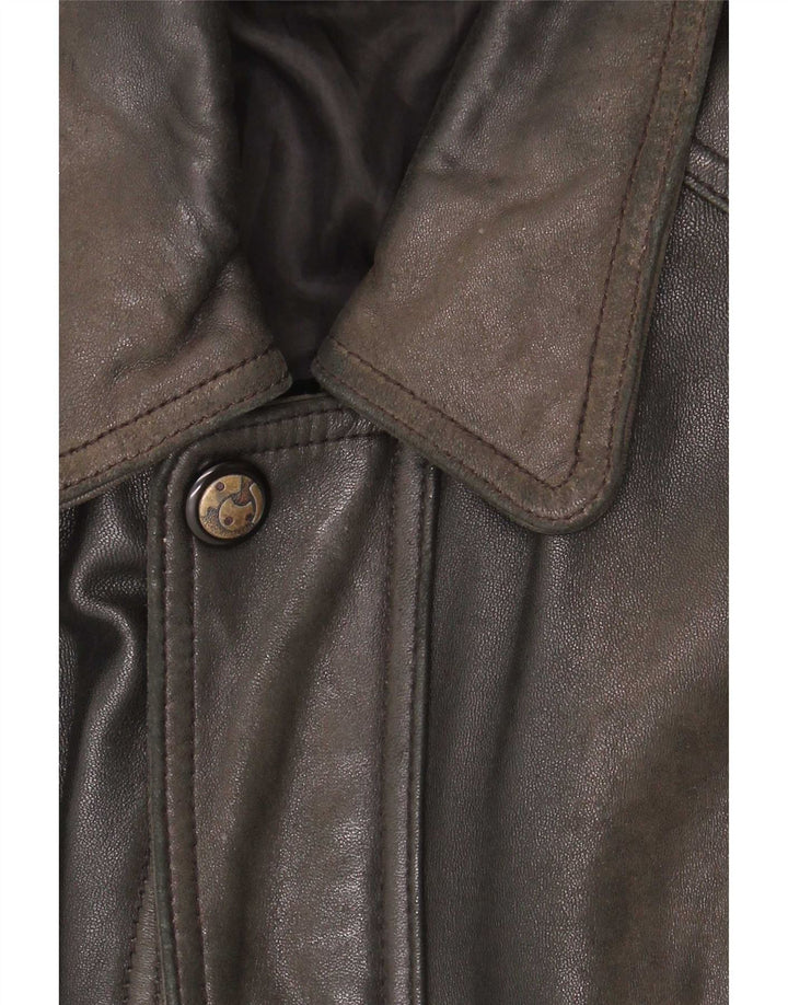 Jaqueta de couro masculina Itallo UK 40 grande preta