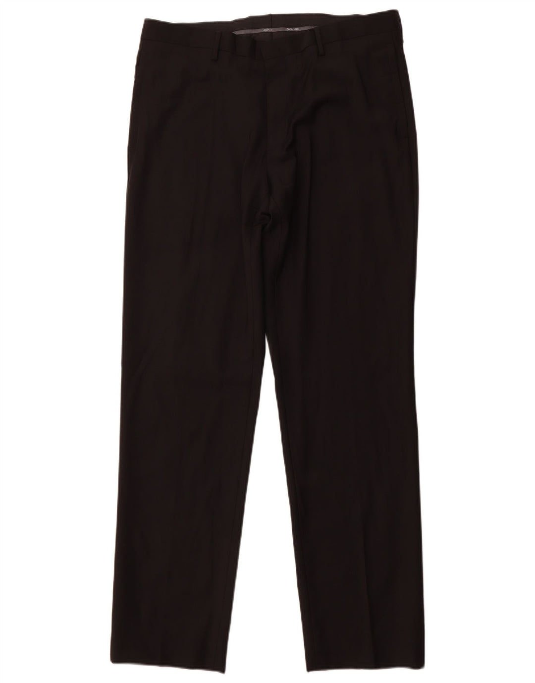 Calça masculina reta ZARA EU 44 grande W34 L31 lã preta