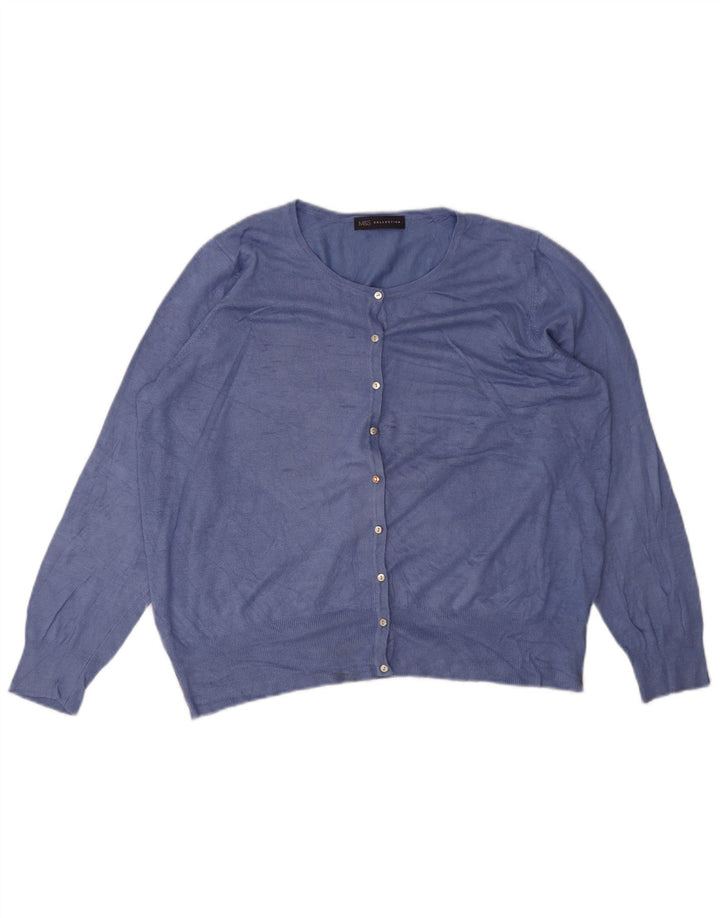 Suéter cardigã feminino Marks & Spencer UK 20 2XL azul viscose