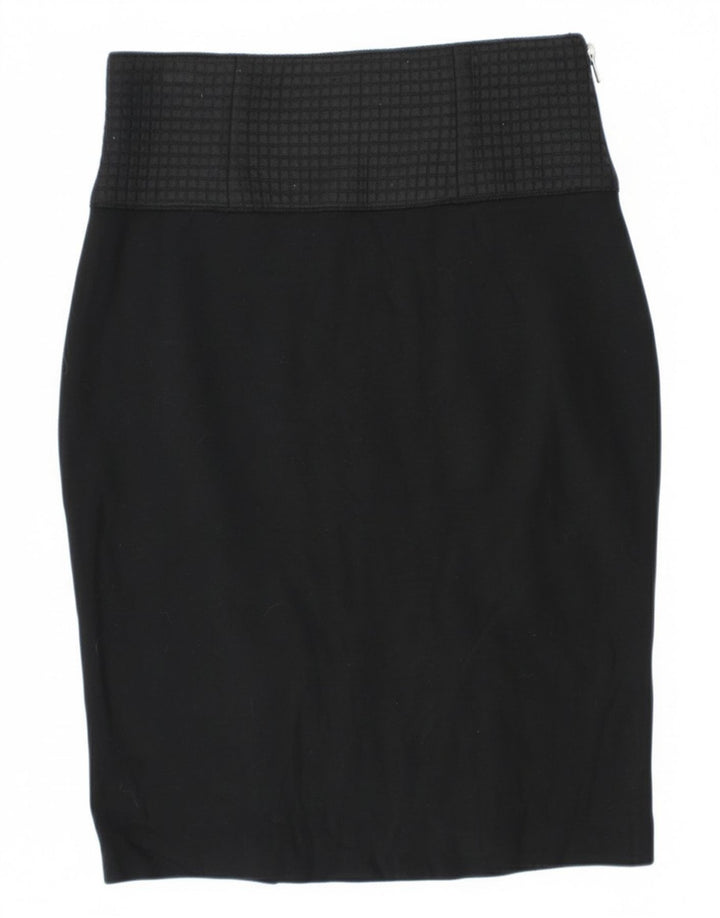 Saia lápis feminina Pinko Reino Unido 12 médio W28 viscose preta