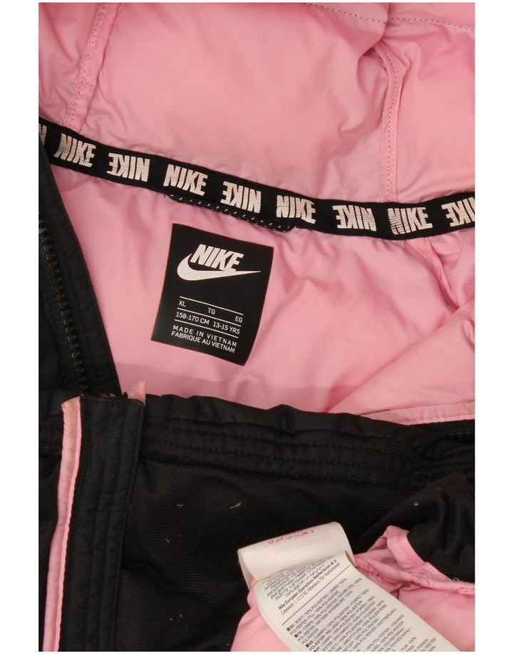 Jaqueta acolchoada com capuz Nike Girls 13-14 anos XL preto poliéster