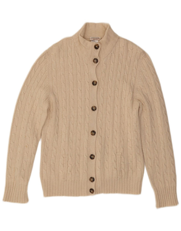 Suéter cardigã feminino Gran Sasso IT 54 3XL lã branca