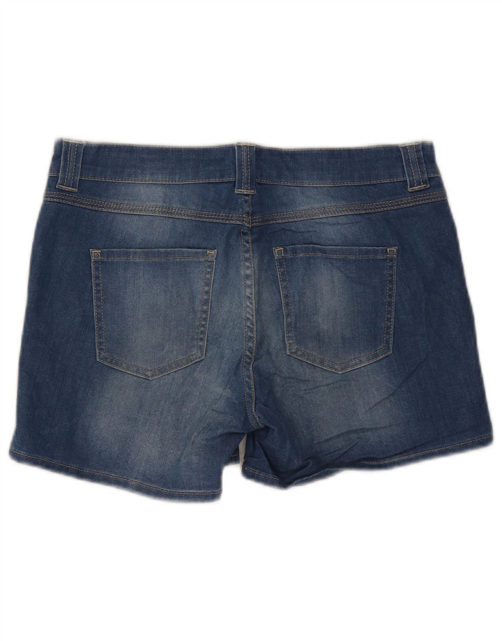 Shorts jeans feminino Oasis UK 10 pequeno W32 algodão azul