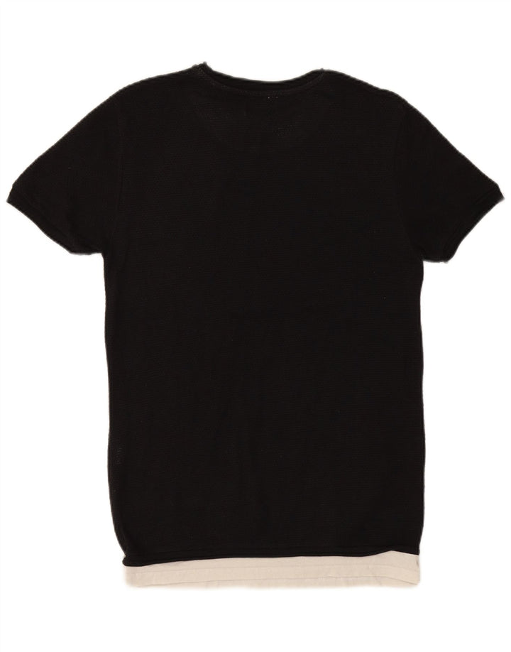 Camiseta masculina ZARA Top médio algodão preto