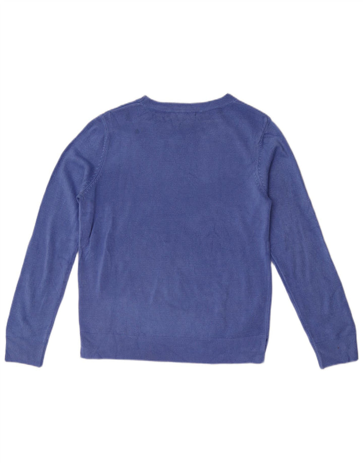 Suéter feminino Marks & Spencer com gola canoa Reino Unido 12 azul médio