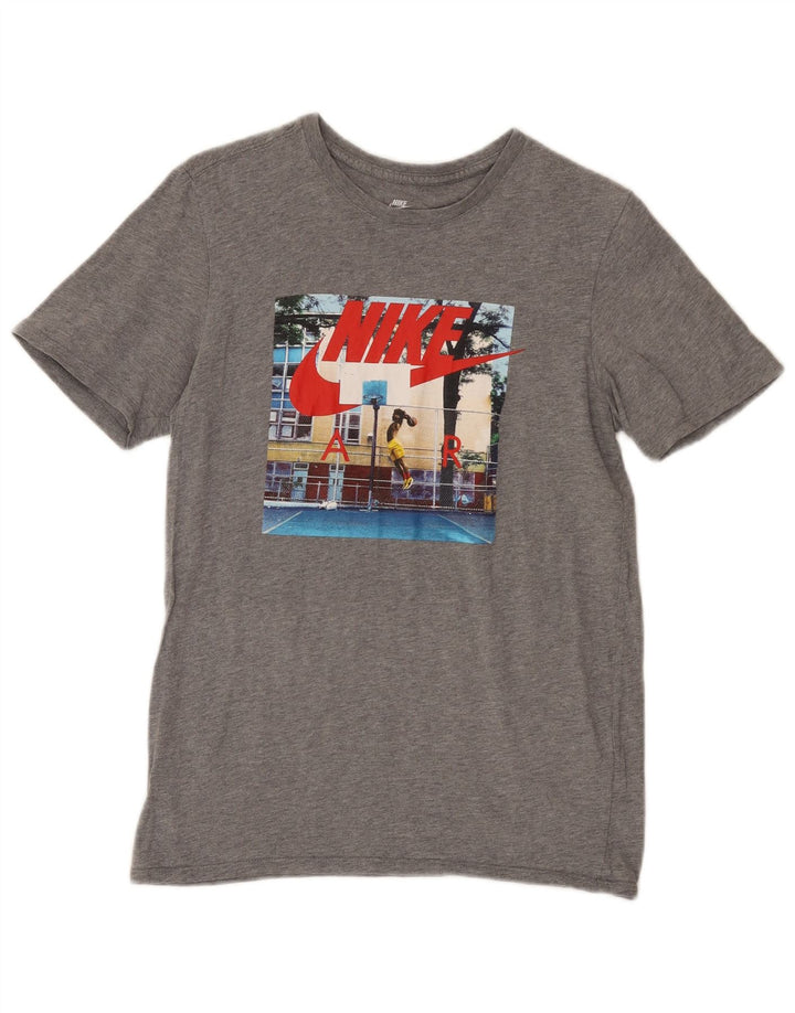 Camiseta Nike masculina Athletic Cut Graphic Camiseta pequena cinza manchada
