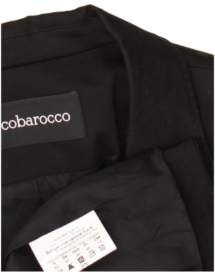 Jaqueta blazer feminina Roccobarocco com 2 botões IT 50 XL algodão preto