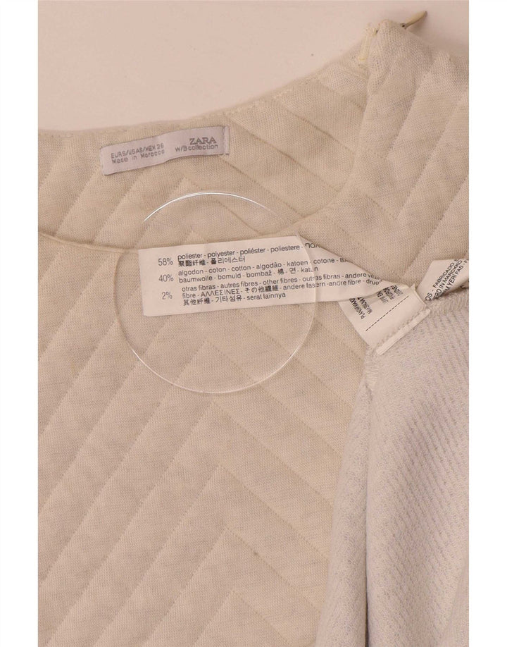 Vestido jumper feminino Zara UK 10 pequeno poliéster colorblock multicolorido