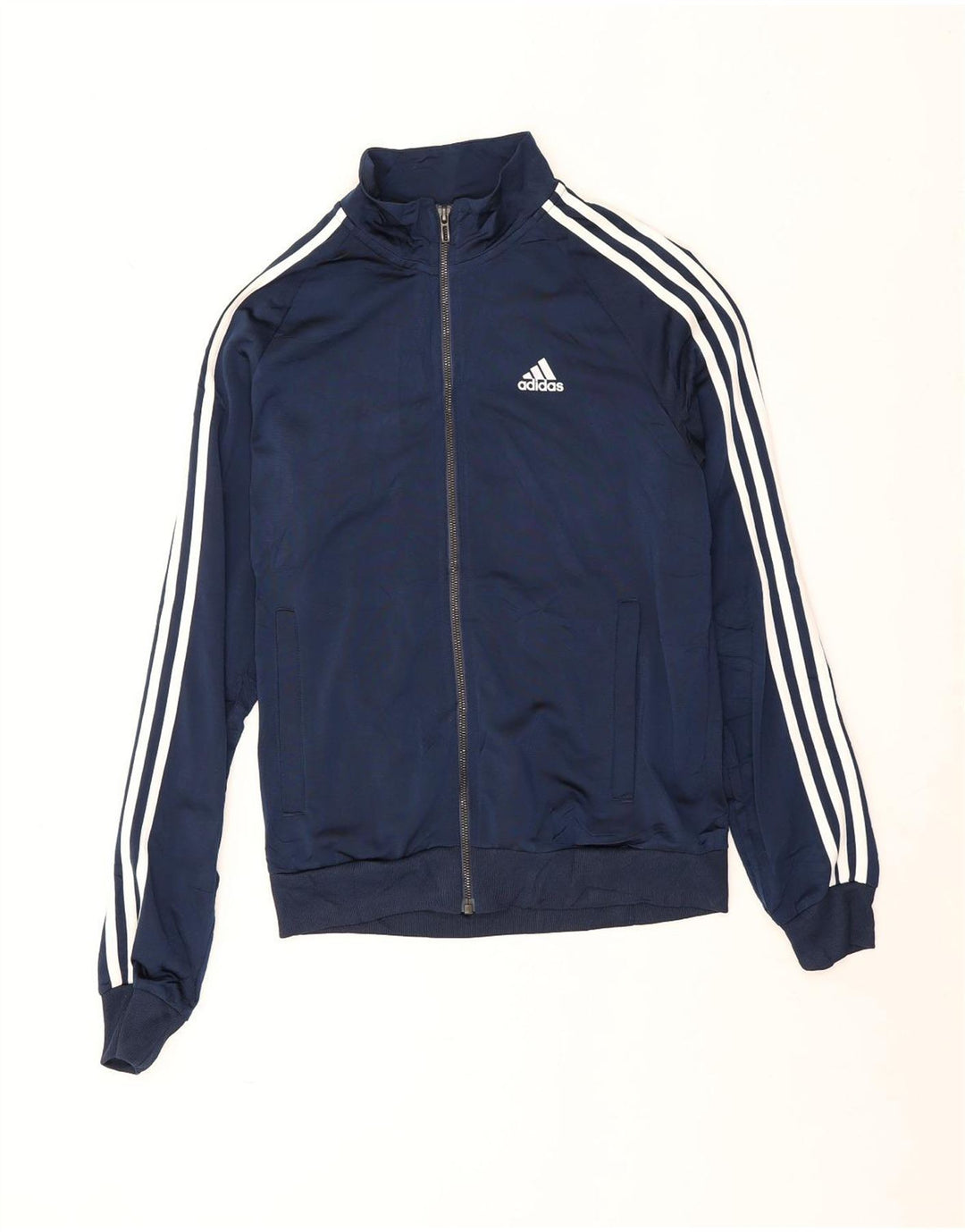 Adidas Mens Treino Top Jacket Pequeno Azul Marinho Colorblock Poliéster