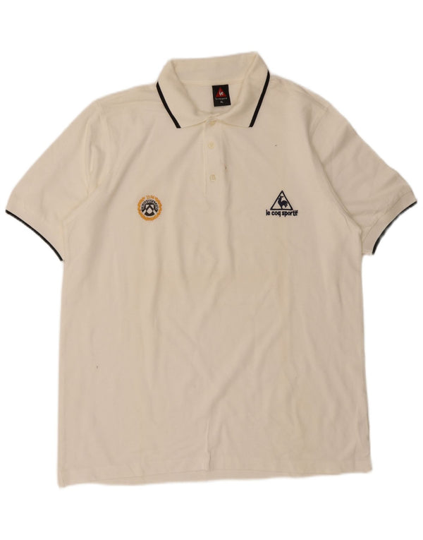 Camisa polo masculina Le Coq Sportif XL algodão branco