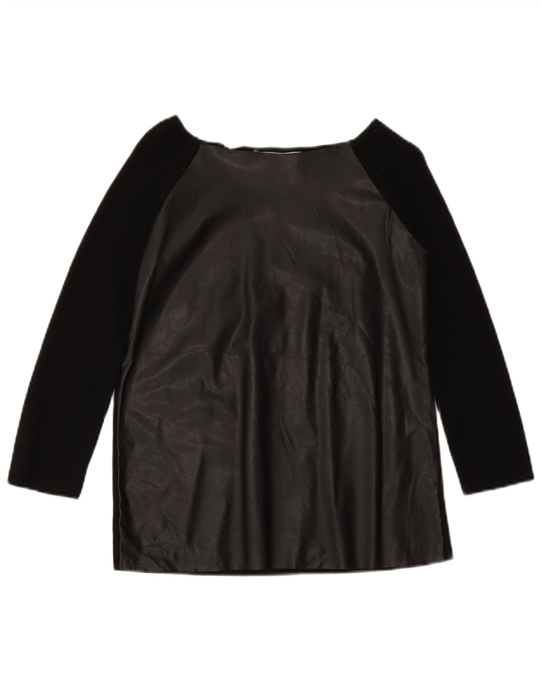 Top feminino ZARA com manga 3/4 e ombro de fora Reino Unido 10 pequeno preto