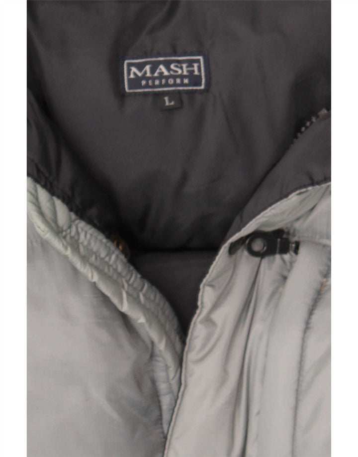 Jaqueta masculina acolchoada com capuz Mash UK 40 grande cinza