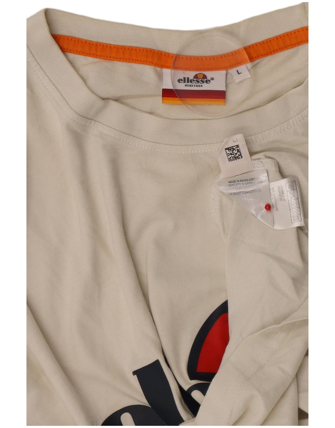 Ellesse Camiseta masculina Heritage Graphic Top grande de algodão branco