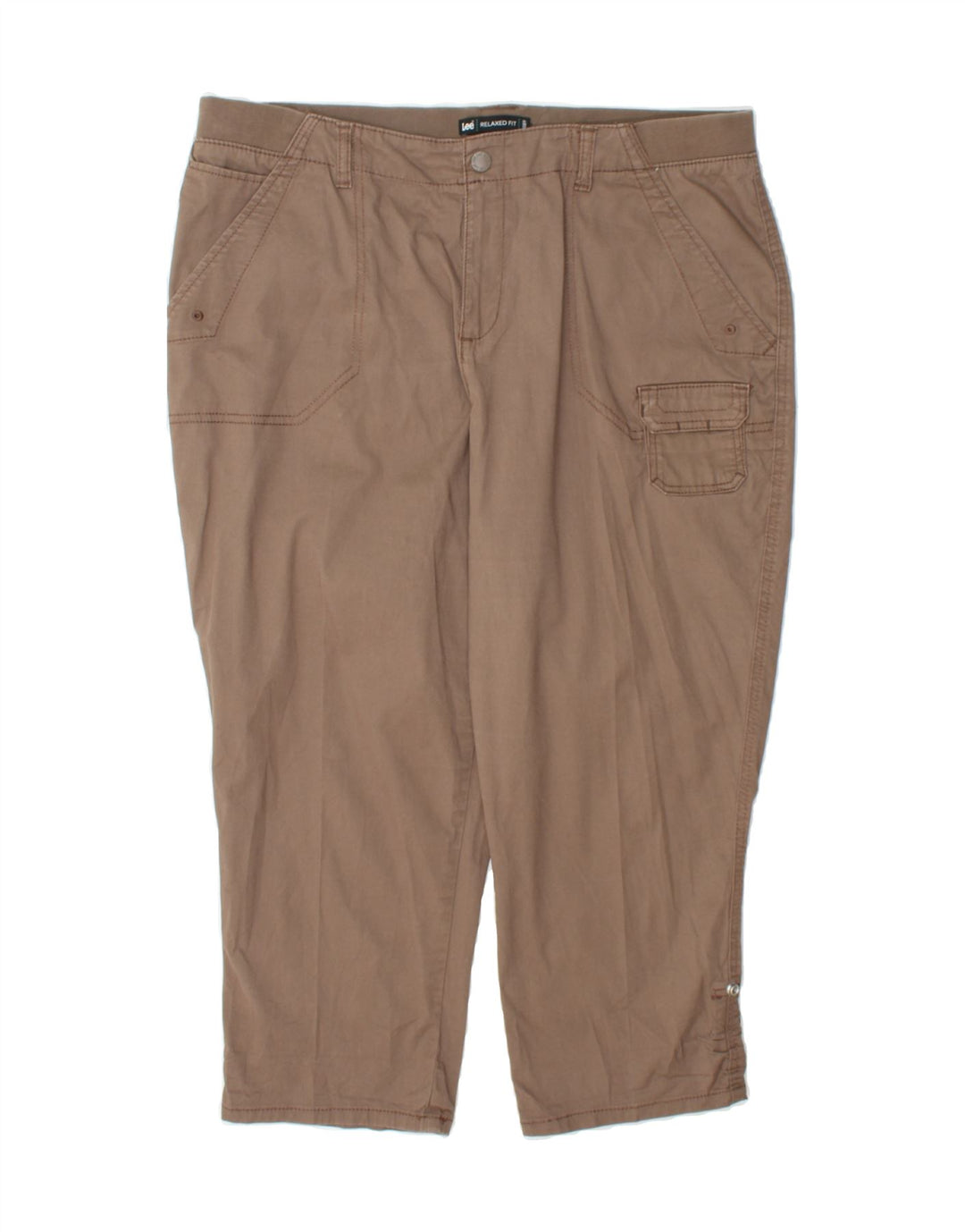 LEE Womens Relaxed Fit Capri Cargo Trousers US 16 2XL W38 L23 Grey Cotton Vintage Lee and Second-Hand Lee from Messina Hembry 