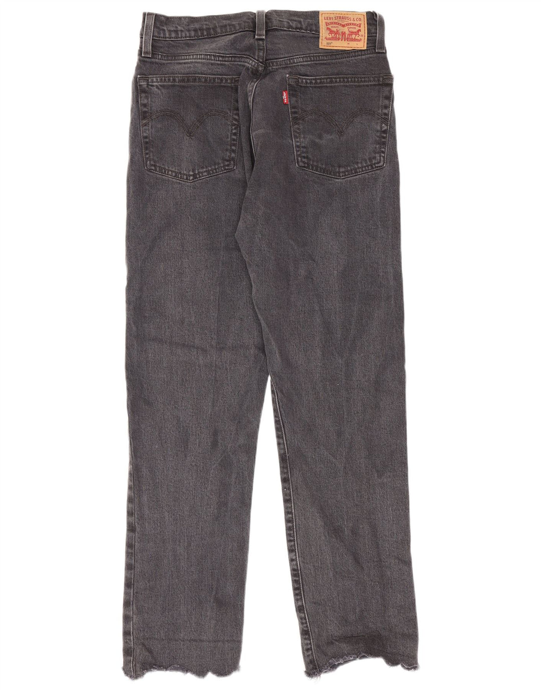 Jeans feminino Levi's 501 Straight W27 L28 algodão cinza