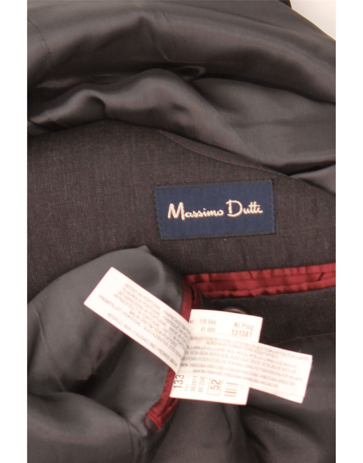 Jaqueta blazer masculina Massimo Dutti com 3 botões UE 52 grande lã preta