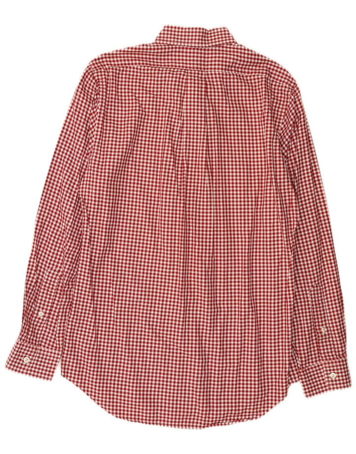 Camisa masculina de flanela Vineyard Vines slim fit pequena vermelha de algodão guingão