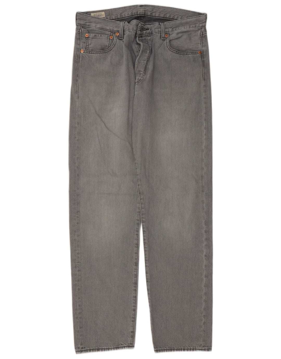 Calça jeans masculina Levi's 501 Straight W34 L32 cinza algodão