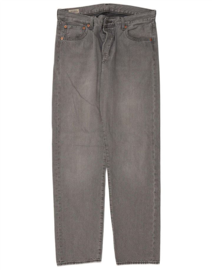 Calça jeans masculina Levi's 501 Straight W34 L32 cinza algodão