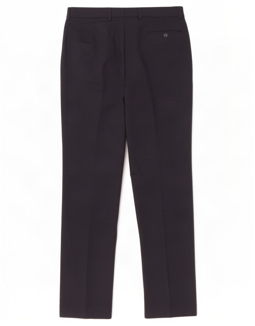 Calça feminina Marks & Spencer de terno reto W32 L33 azul marinho lã