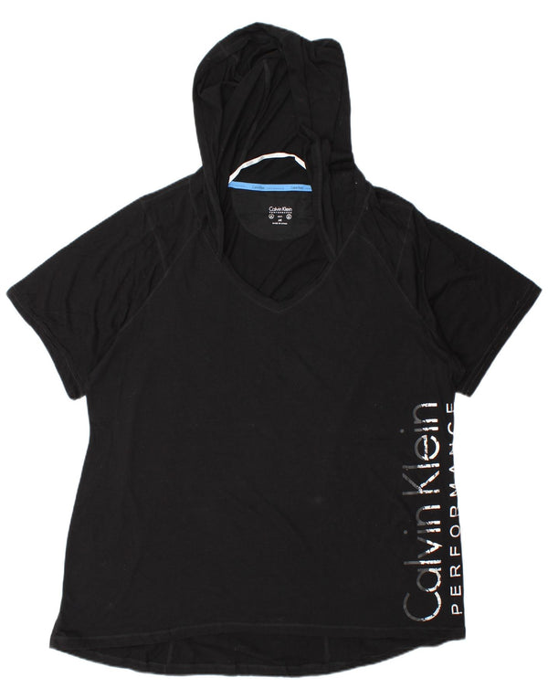 Calvin Klein Camiseta Feminina Oversized Graphic Top UK 20 2XL Algodão Preto