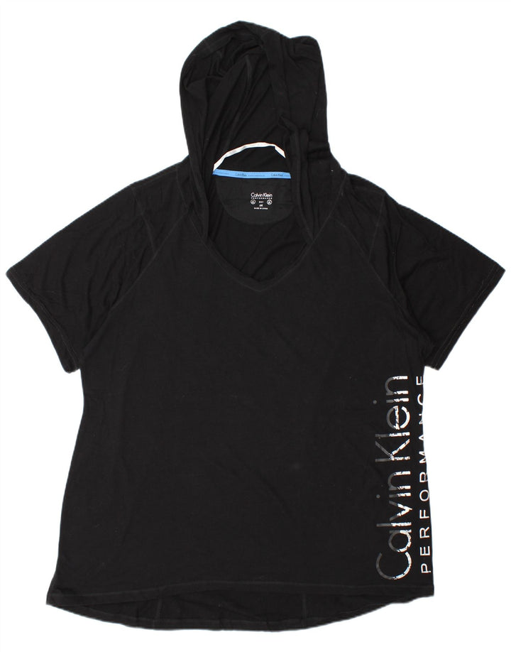 Calvin Klein Camiseta Feminina Oversized Graphic Top UK 20 2XL Algodão Preto