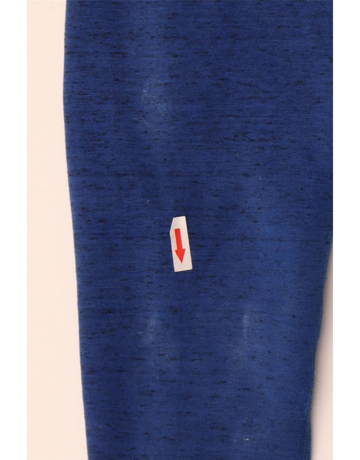 Suéter masculino Nike com capuz e zíper azul médio manchado de algodão