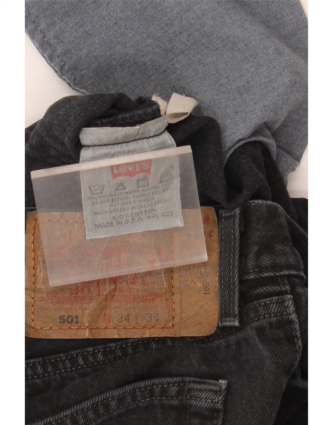 LEVI'S Masculino 501 Straight Jeans W34 L34 Algodão Preto