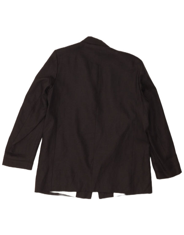 Jaqueta Zara Womens Open Blazer UK 18 XL Linho Preto