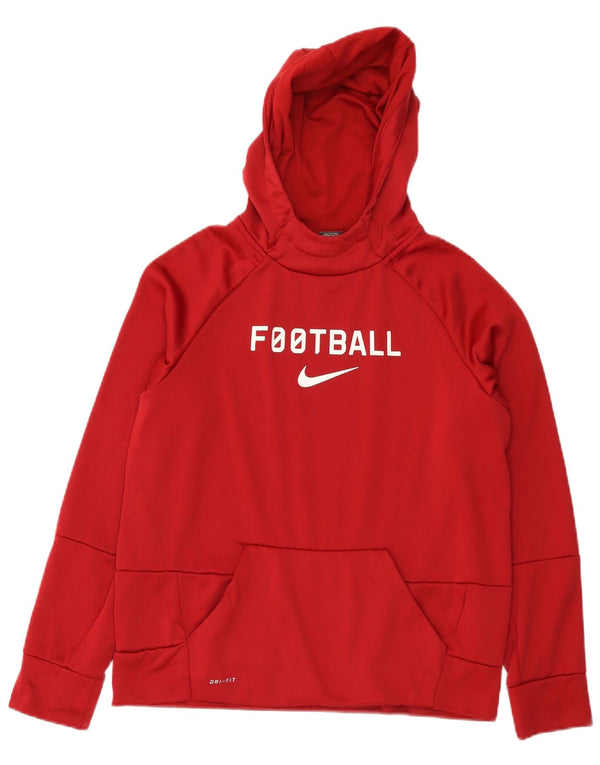 Suéter Nike Boys Dri Fit Graphic com capuz 13-14 anos XL Borgonha Poliéster