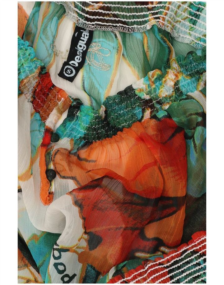 Desigual Top feminino manga comprida ombro a ombro 10 pequeno multicolorido