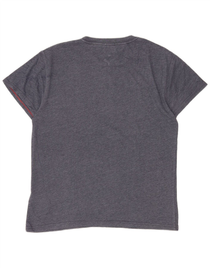 Tommy Hilfiger Camiseta masculina gráfica Top médio algodão azul marinho