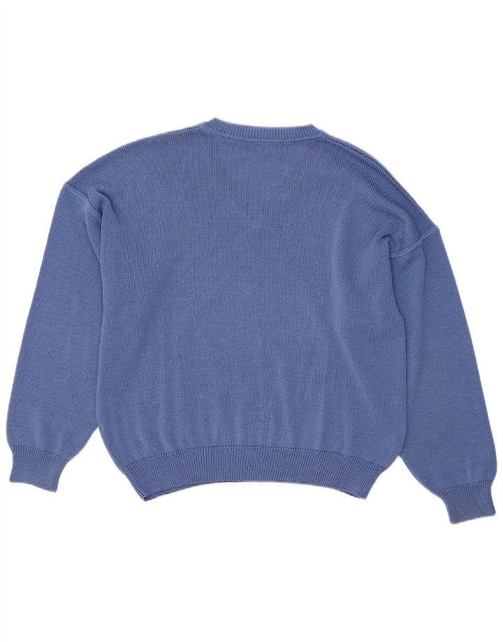 Suéter masculino Bleyle com ajuste relaxado e decote em V, azul pequeno