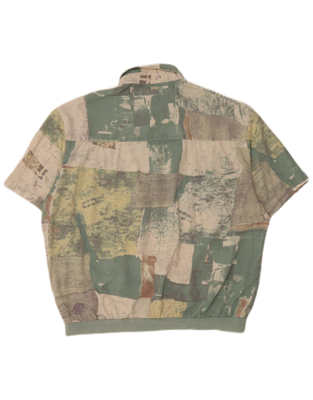Pulôver vintage masculino com padrão abstrato camisa IT 52/54 grande viscose verde