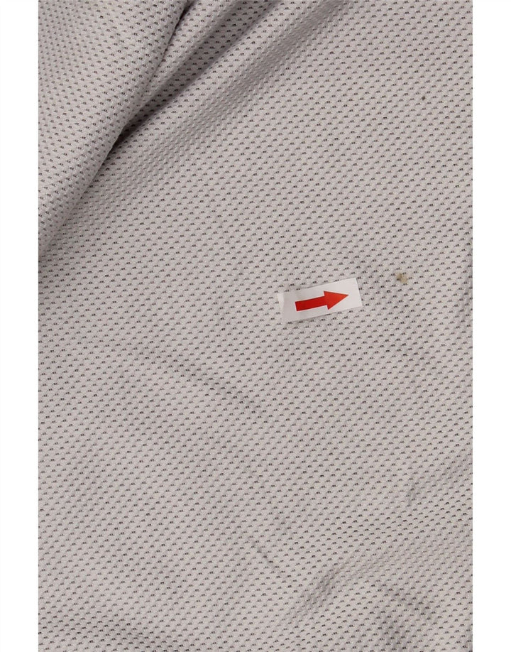 CALVIN KLEIN Mens Zip Neck Pulôver Treino Top Cinza Médio Manchado