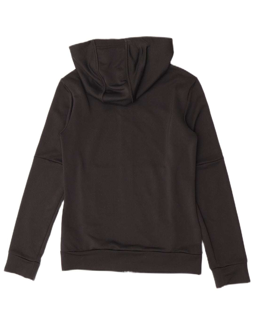 Suéter adidas feminino com capuz e zíper Reino Unido 8/10 pequeno poliéster preto