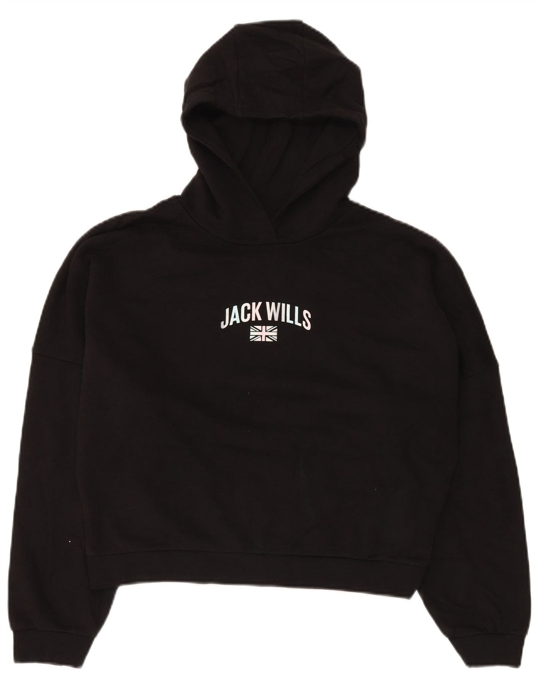 JACK WILLS Suéter feminino oversized com capuz e estampa gráfica 14-15 anos preto