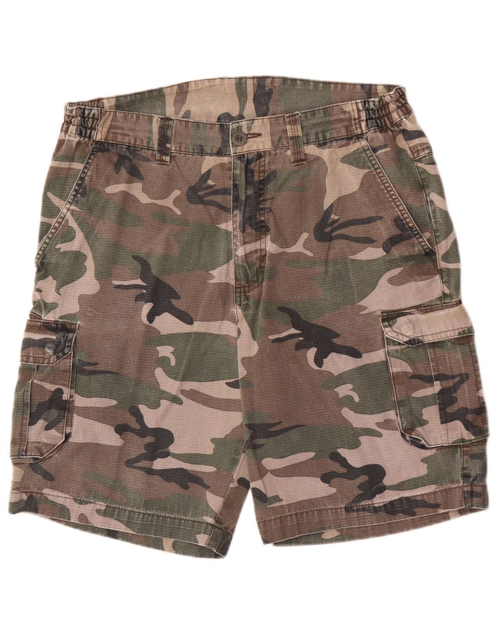 Solognac Mens Cargo Shorts Médio W34 Algodão Camuflado Multicolorido