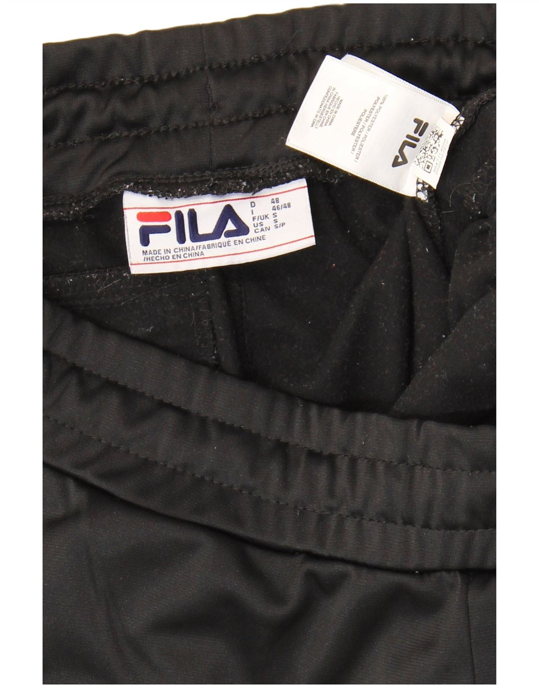Fila Mens Graphic Calças de treino pequeno poliéster preto