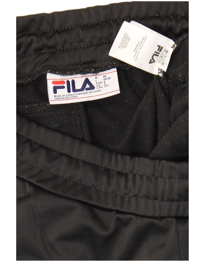 Fila Mens Graphic Calças de treino pequeno poliéster preto