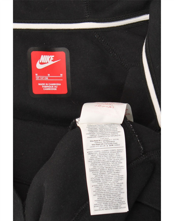 Suéter Nike Boys Zip com capuz 10-11 anos médio preto algodão