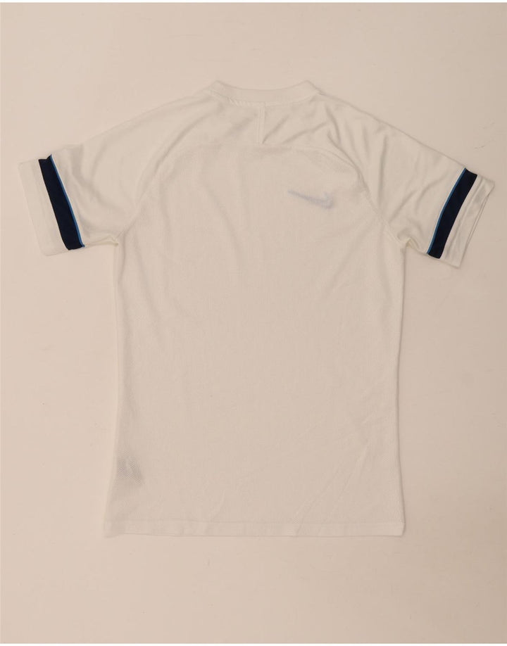 Camiseta masculina NIKE Dri Fit Top médio branco colorblock poliéster