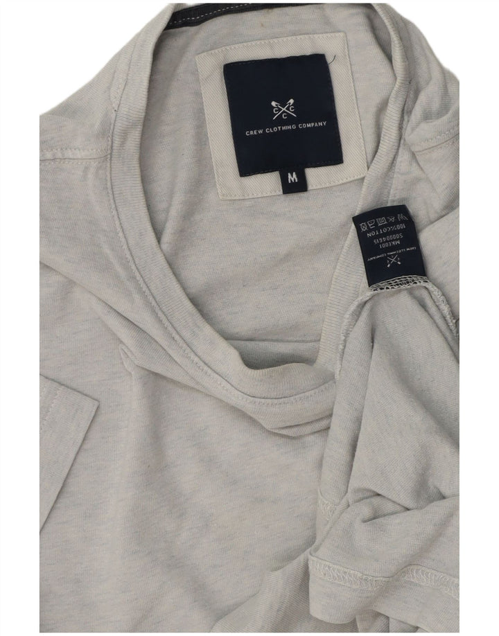 Camiseta masculina Crew Clothing Top algodão cinza médio