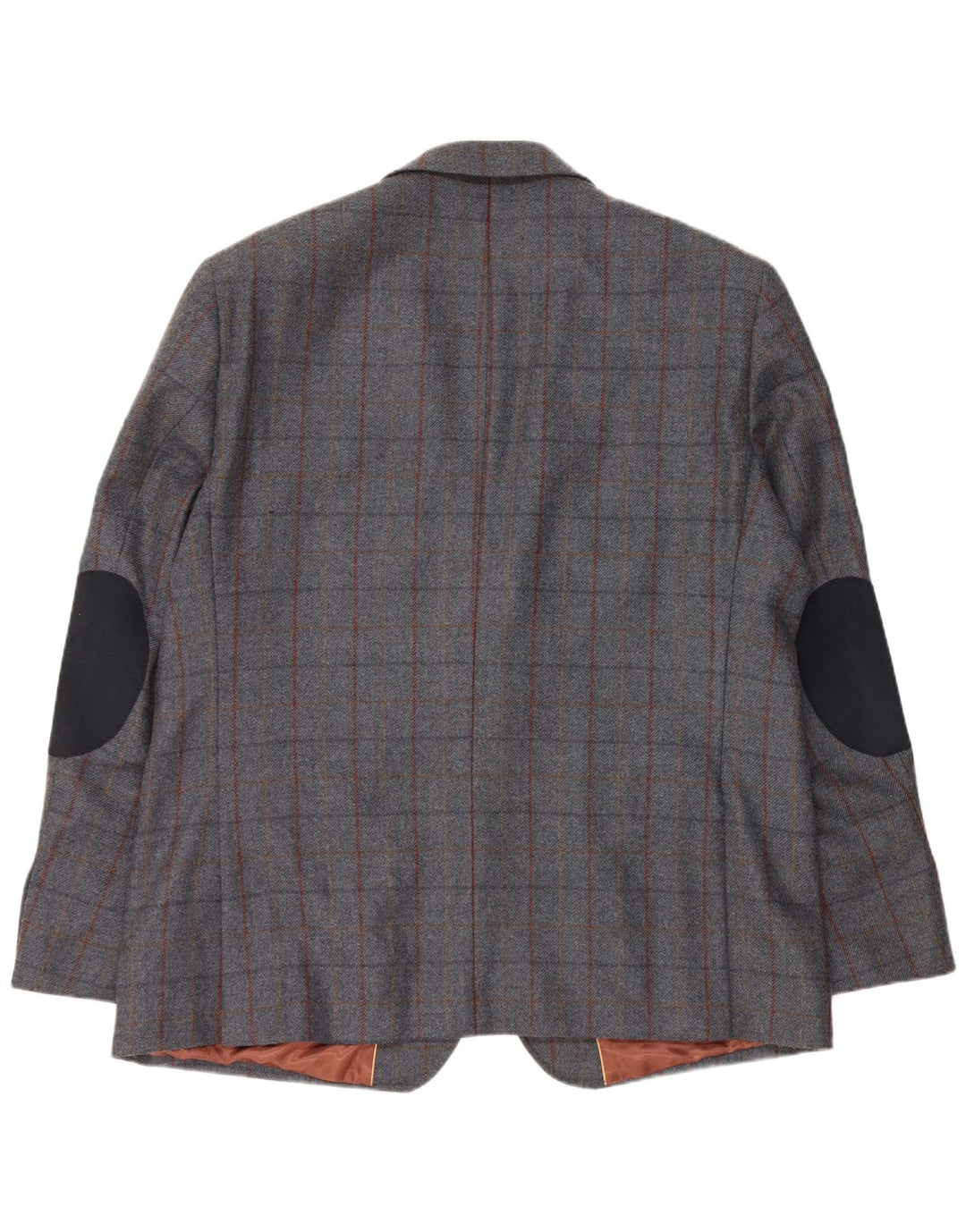 Jaqueta blazer masculina Woolrich com 2 botões Reino Unido 48 4XL lã xadrez cinza