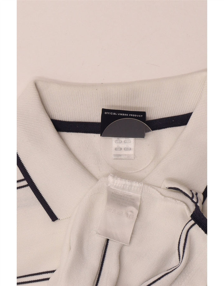 Camisa polo masculina Umbro XL algodão listrado branco