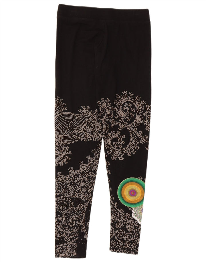 Leggings gráficas femininas Desigual UK 12 médio preto paisley