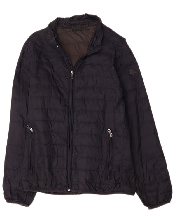 Armani Jeans Mens Padded Jacket IT 48 Medium Navy Blue Polyamide