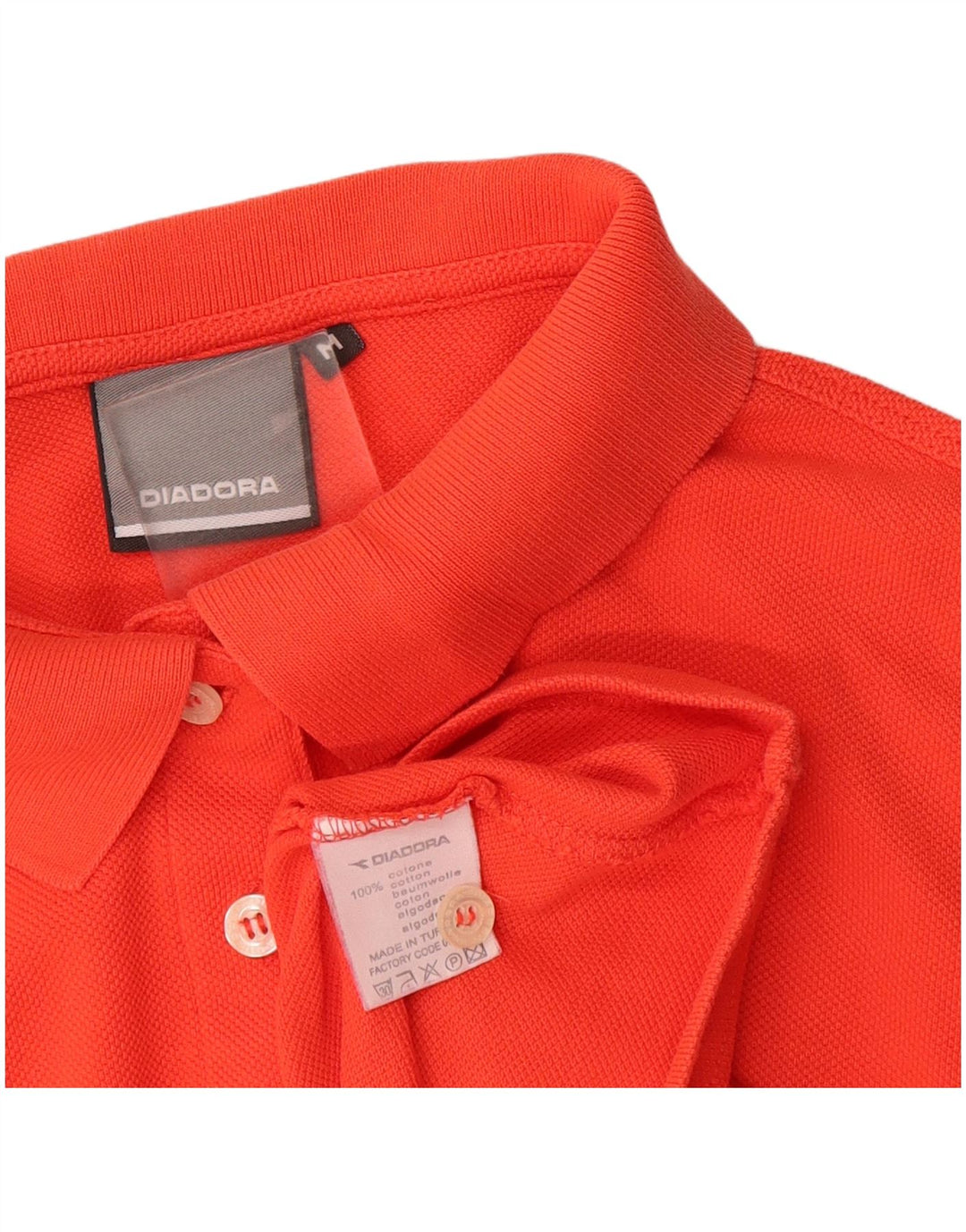 Camisa polo feminina Diadora UK 14 algodão laranja médio