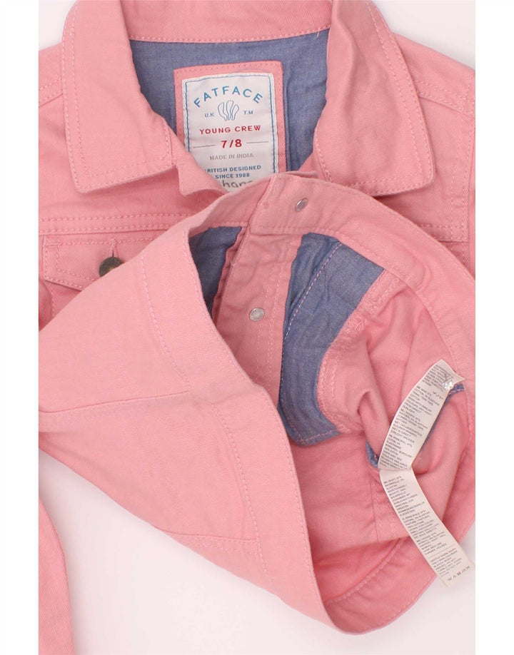 Jaqueta jeans feminina Fat Face 7-8 anos algodão rosa